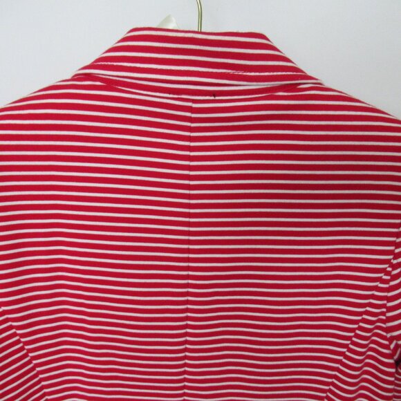 Talbots Petites red white striped knit long sleeve unlined jacket *Sz PM* - Picture 5 of 5